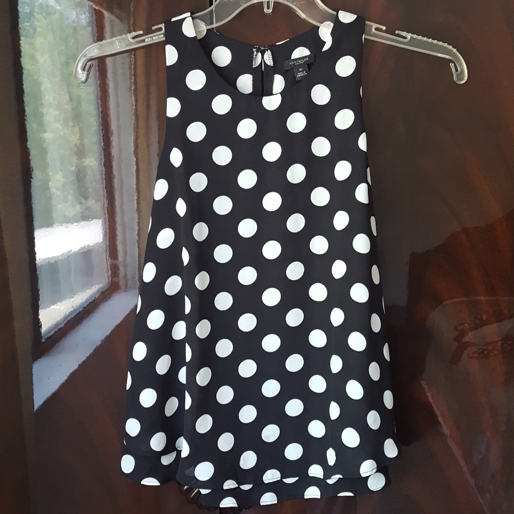 Ann Taylor Polka Dot Sleeveless Top